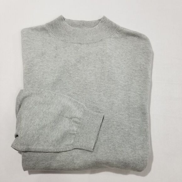 Paul Fredrick Other - Paul Fredrick Sweater Mens XXL Neck Silk Cotton Cashmere Gray Pullover Mock